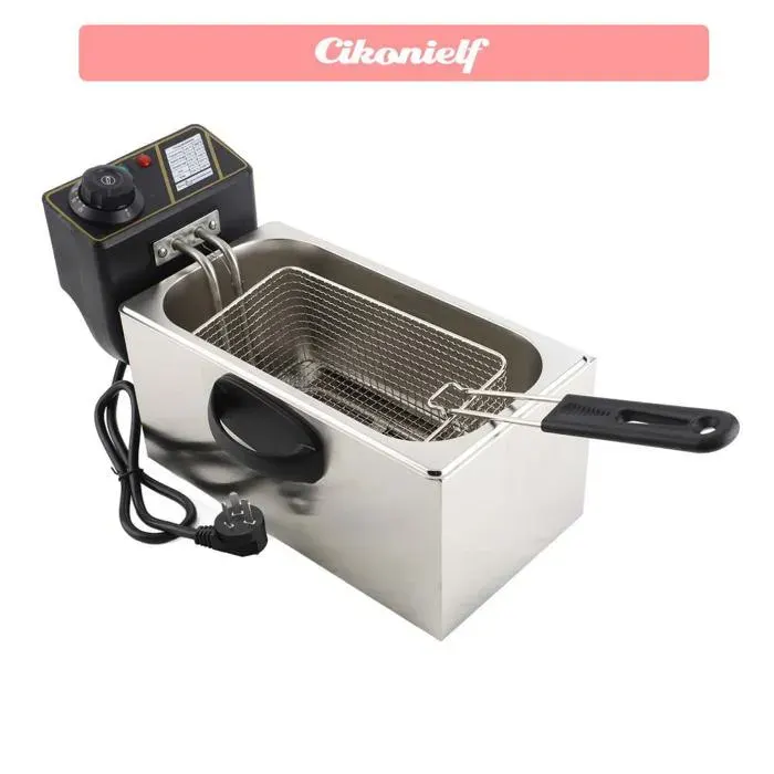 zerone friteuse avec panier 4L/4.2Qt Electric Deep Fryer With Removable Oil Filtration Basket Stainless puericulture pot Prise UE