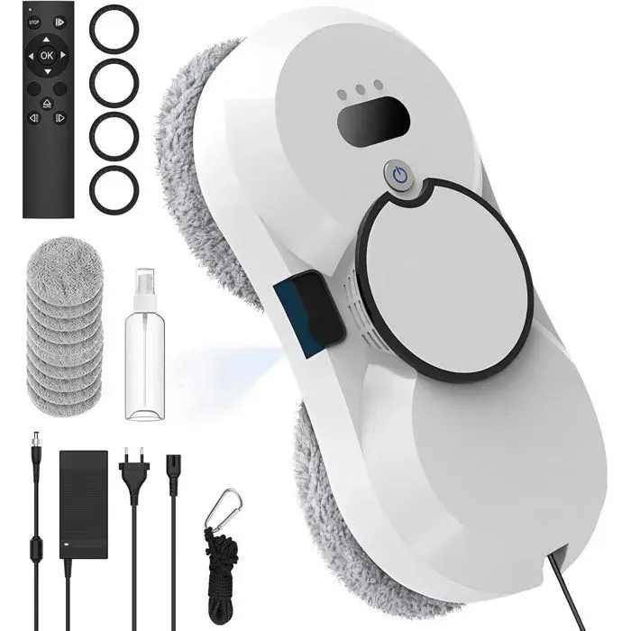 ZESTE Robot Nettoyeur Vitre 5600 PaRobot Laveur de Vitre Automatique Navigation Intelligente Télécommandé10 Chiffons