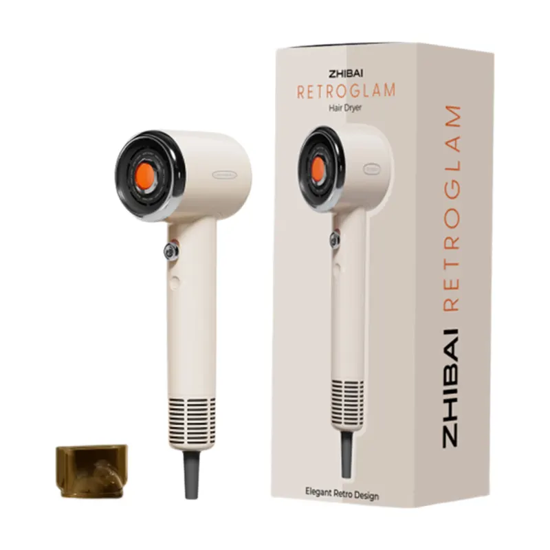 ZHIBAI Sèche-cheveux Soins des Cheveux - Rétro Haute Vitesse 1400W, 250M Ions, Faible Bruit, Coffret Cadeau Idéal Pour Femme