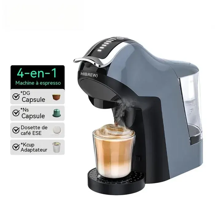 Zitty H17 Machine à café 4 en 1 20 bars capsules NES DG ESE café moulu tactile 1400 W inox noir