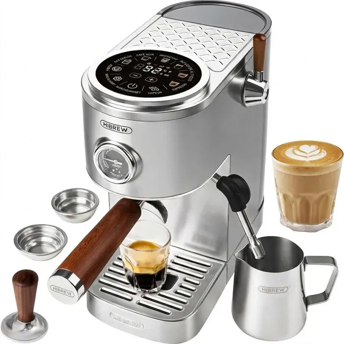 Zitty Machine à café expresso H13-SL 20 bar double chaudière écran tactile 58 mm inox argent