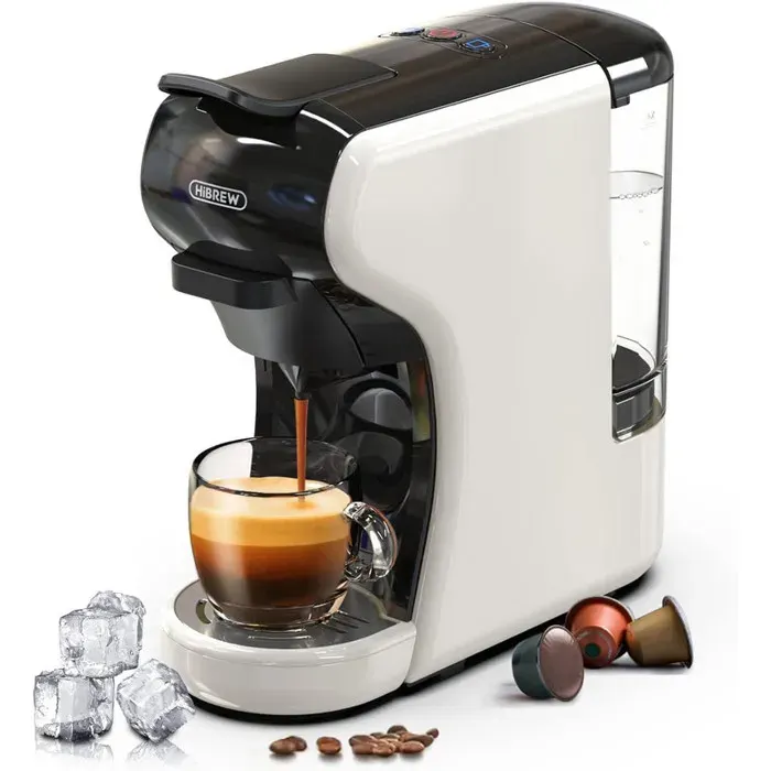 Zitty Machine à café multidosette H1A chaud/froid 19 bar 1450 W 26 x 26 x 11 cm inox et plastique blanc