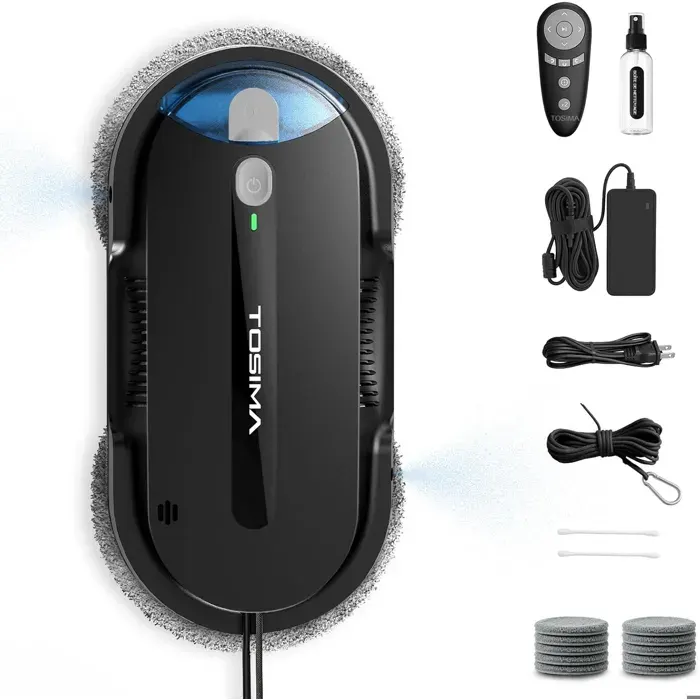 Zitty Robot Lave-Vitres W5 Noir Aspiration 2400-3200 Pa Pulvérisation 2 Sens Réservoir 60 ml