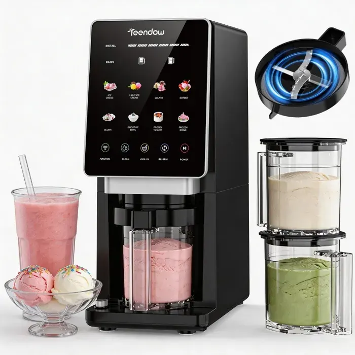 Zitty Sorbetière 200W Multifonction 05-2L Smoothie & Boissons Fraîches Silencieuse ≤45dB 431x169x408mm Noir