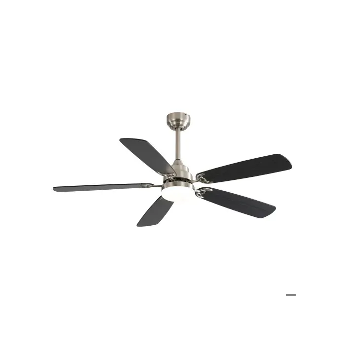 Zitty Ventilateur de Plafond 132 cm avec Lumière LED Dimmable Moteur DC Silencieux Pales Bois et Noir Mat pour Salon Chambre