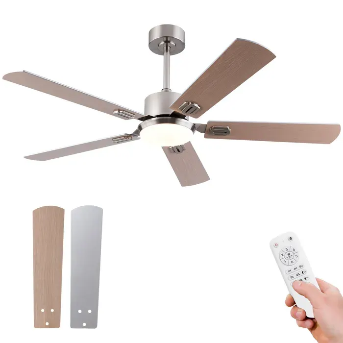 Zitty Ventilateur de Plafond avec Lumière 132cm Moderne Silencieux Moteur DC 6 Vitesses Télécommande Métal Noir