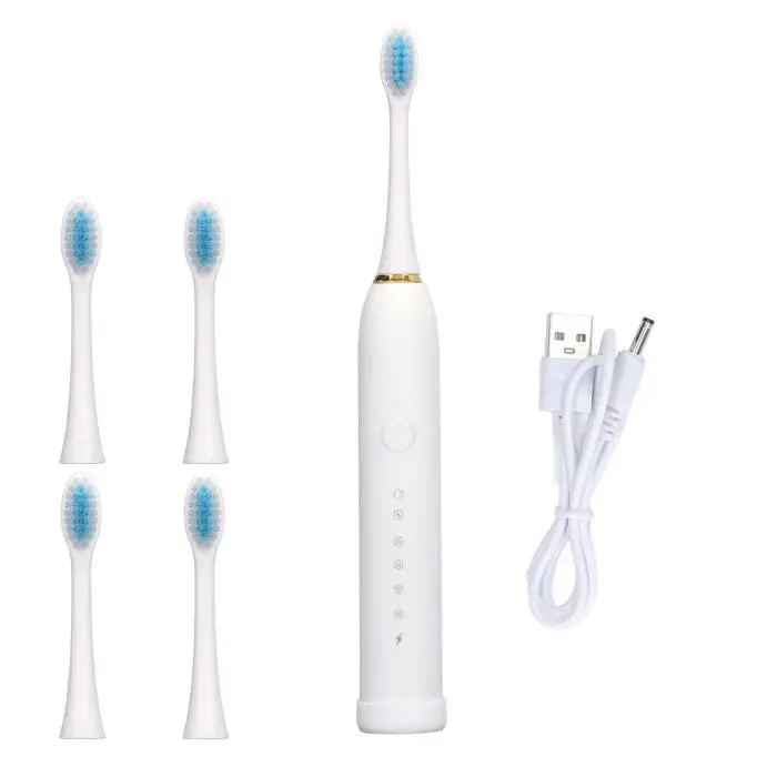 ZRONE brosse à dents rechargeable Brosse à dents électrique IPX7 étanche 6 modes brosse à dents automatique rechargeable avec VL018